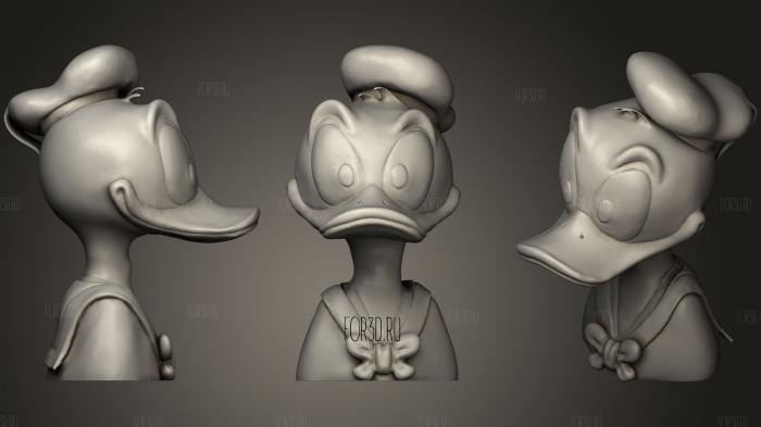 Donald Duck Bust stl model for CNC